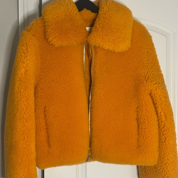 The Arrivals Orange Shearling Jacket - Picture 2 of 6
